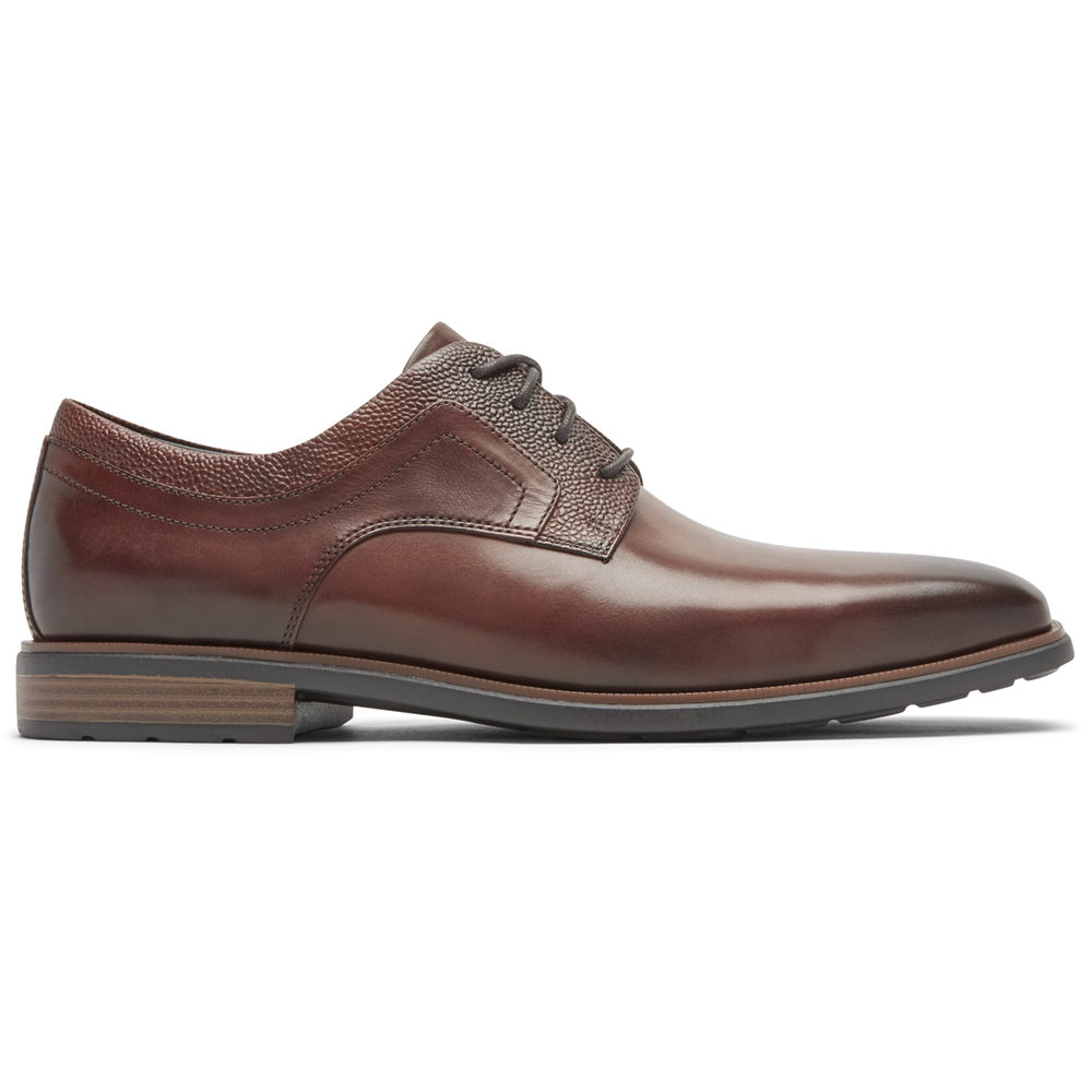 Oxfords Rockport Homem Marrom - Farrow Plain Toe - 48319FEAL